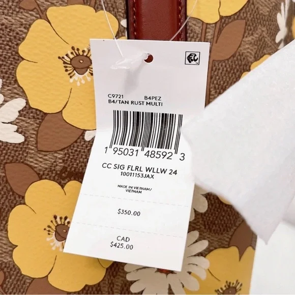 Authentic Coach Willow Tote 24 Floral Signature Canvas w/ Strap & Dust Bag - Picture 12 of 12